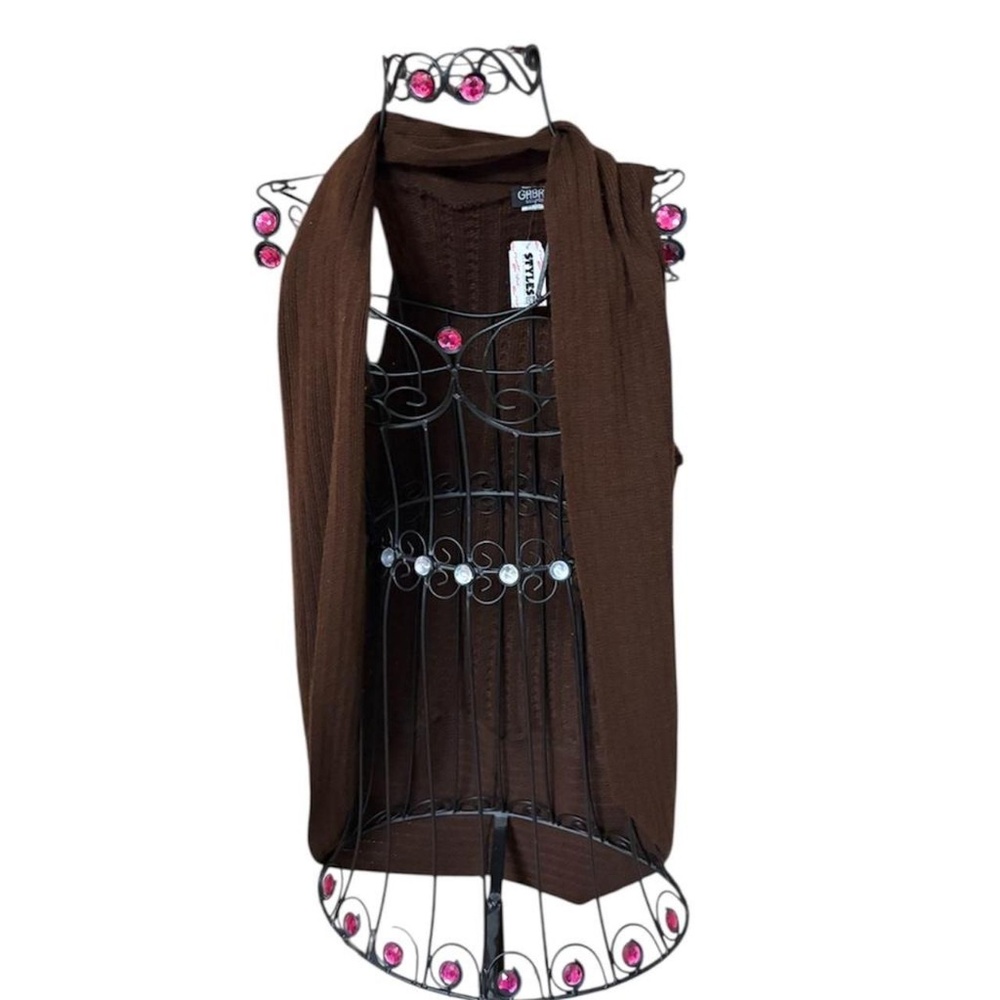 DEADSTOCK Y2K brown knit cardigan vest